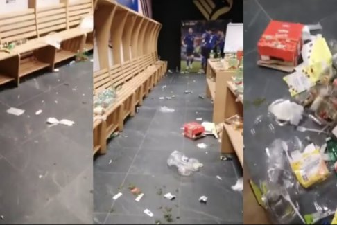 日本0-1哥斯達黎加后更衣室像垃圾場