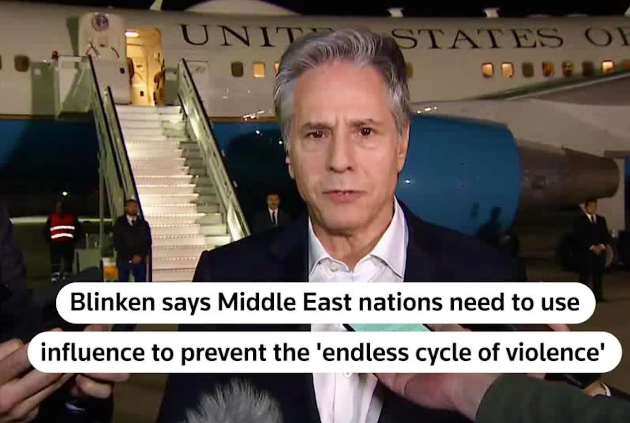 布林肯告訴記者，遏制戰(zhàn)斗幾乎符合中東所有國家的利益。