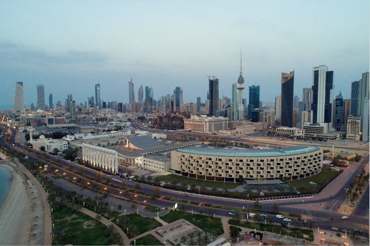 2020年3月20日鳥瞰科威特城和國民議會(huì)大樓(科威特議會(huì))