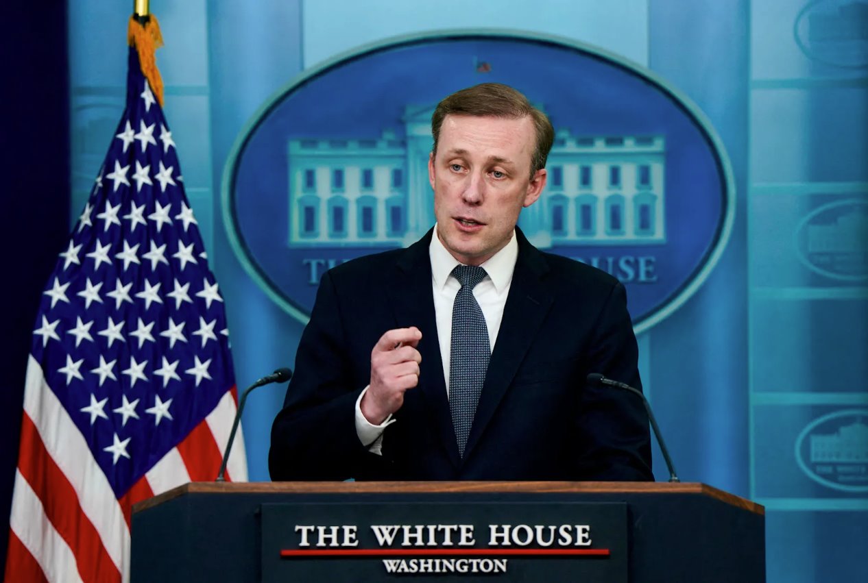 美國白宮國家安全顧問杰克&middot;沙利文于2024年4月24日在美國華盛頓白宮舉行的新聞發(fā)布會(huì)上發(fā)表講話。