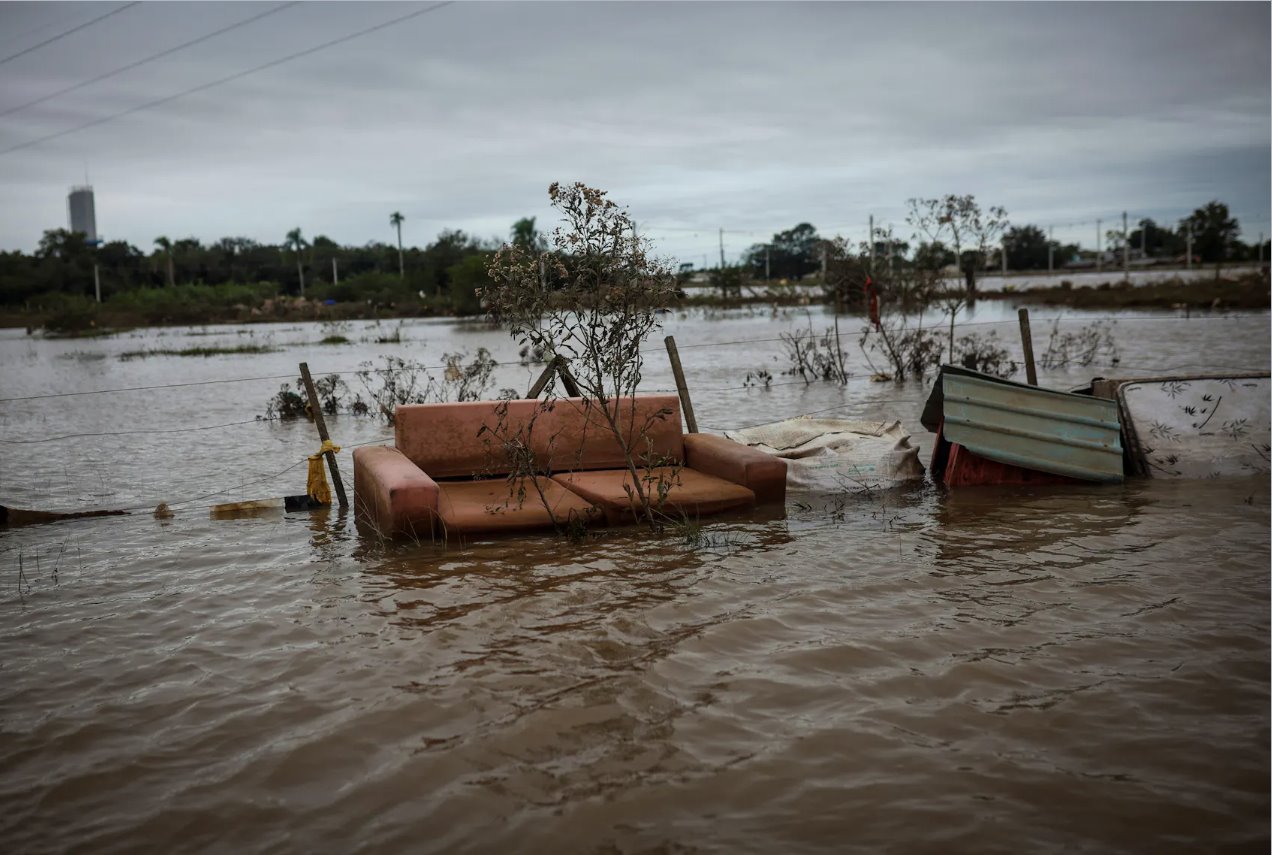 2024年5月10日，巴西南里奧格蘭德州埃爾多拉多洪水期間。