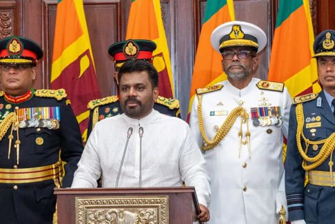 斯里蘭卡新總統(tǒng)阿努拉·庫(kù)馬拉·迪薩納亞克宣誓就職