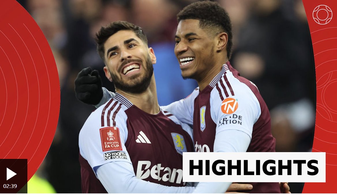 阿森西奧梅開(kāi)二度維拉晉級(jí)足總杯四分之一決賽