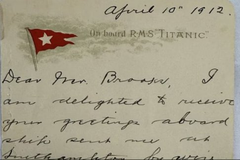 泰坦尼克號(hào)幸存者的信件在英國(guó)以39.9萬(wàn)美元拍賣