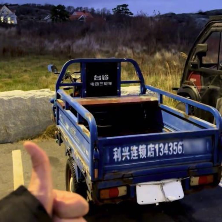 男子瑞典偶遇電動(dòng)三蹦子以為回村了 臺(tái)鈴電動(dòng)三輪車出名了