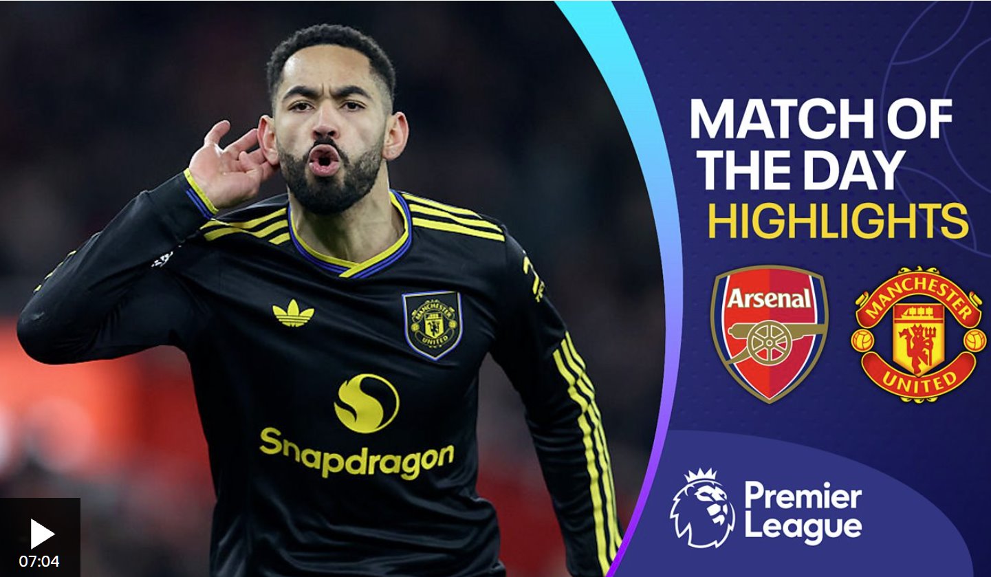 庫尼亞在比賽尾聲打入精彩絕倫的制勝球，曼聯(lián)擊敗阿森納