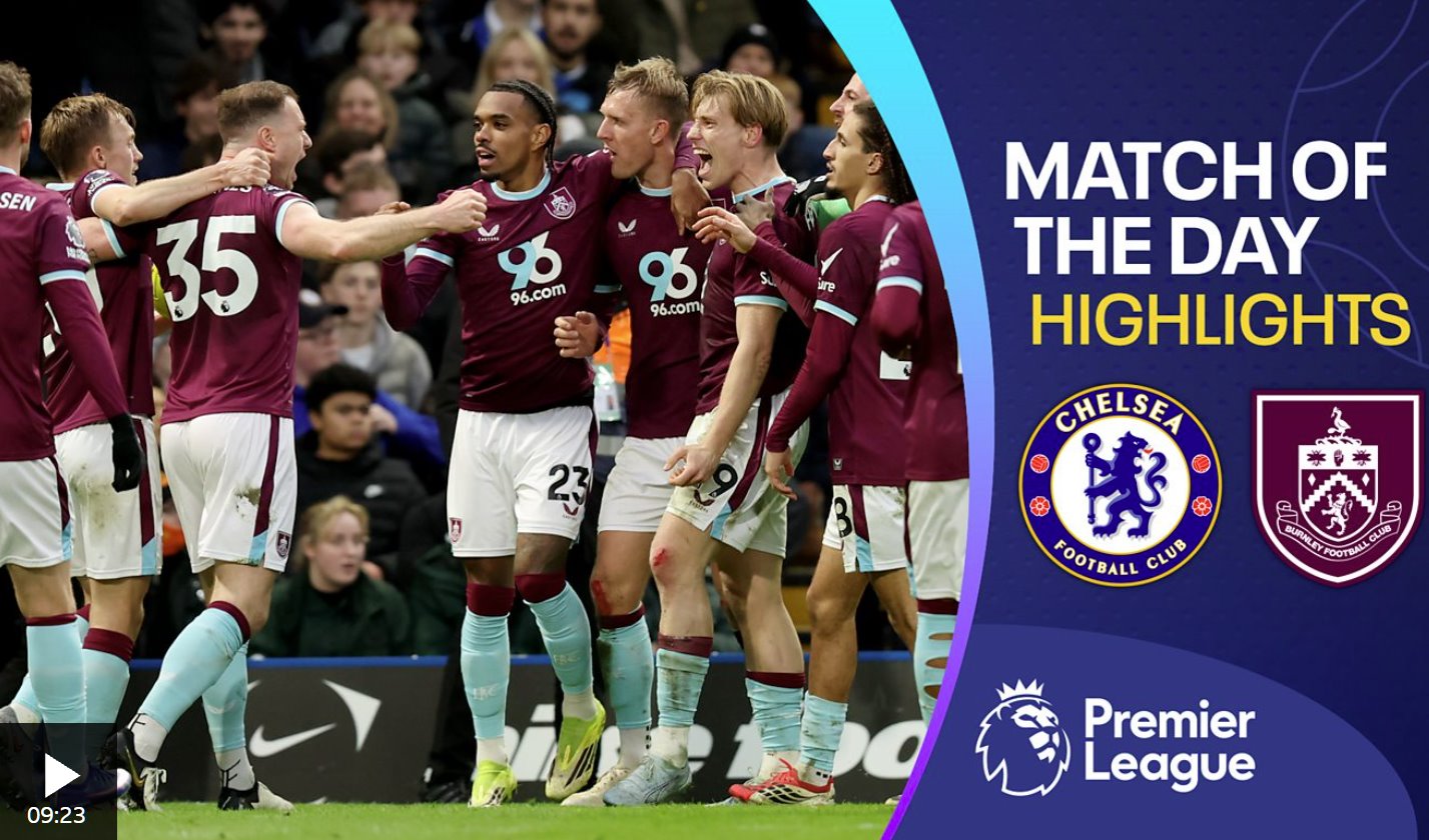 十人應(yīng)戰(zhàn)的切爾西再次丟分,伯恩利在傷停補時階段扳平比分