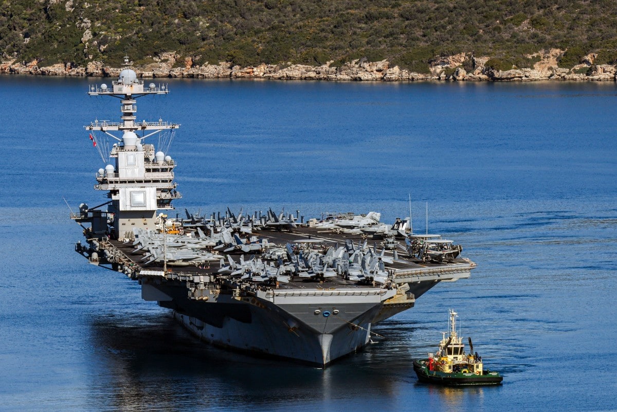 2026年2月26日，美國海軍&ldquo;杰拉爾德&middot;R&middot;福特&rdquo;號航空母艦離開克里特島蘇達灣。